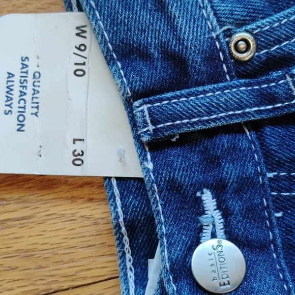 👖 DEADSTOCK RARE VINTAGE HIGH WAIST DENIM JEANS  Rise 13" Basic Edition SZ 9/10 - Picture 10 of 16